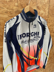 Vintage Giordana Borchi Racing Cycling Jersey L Blue White Red Long Sleeve