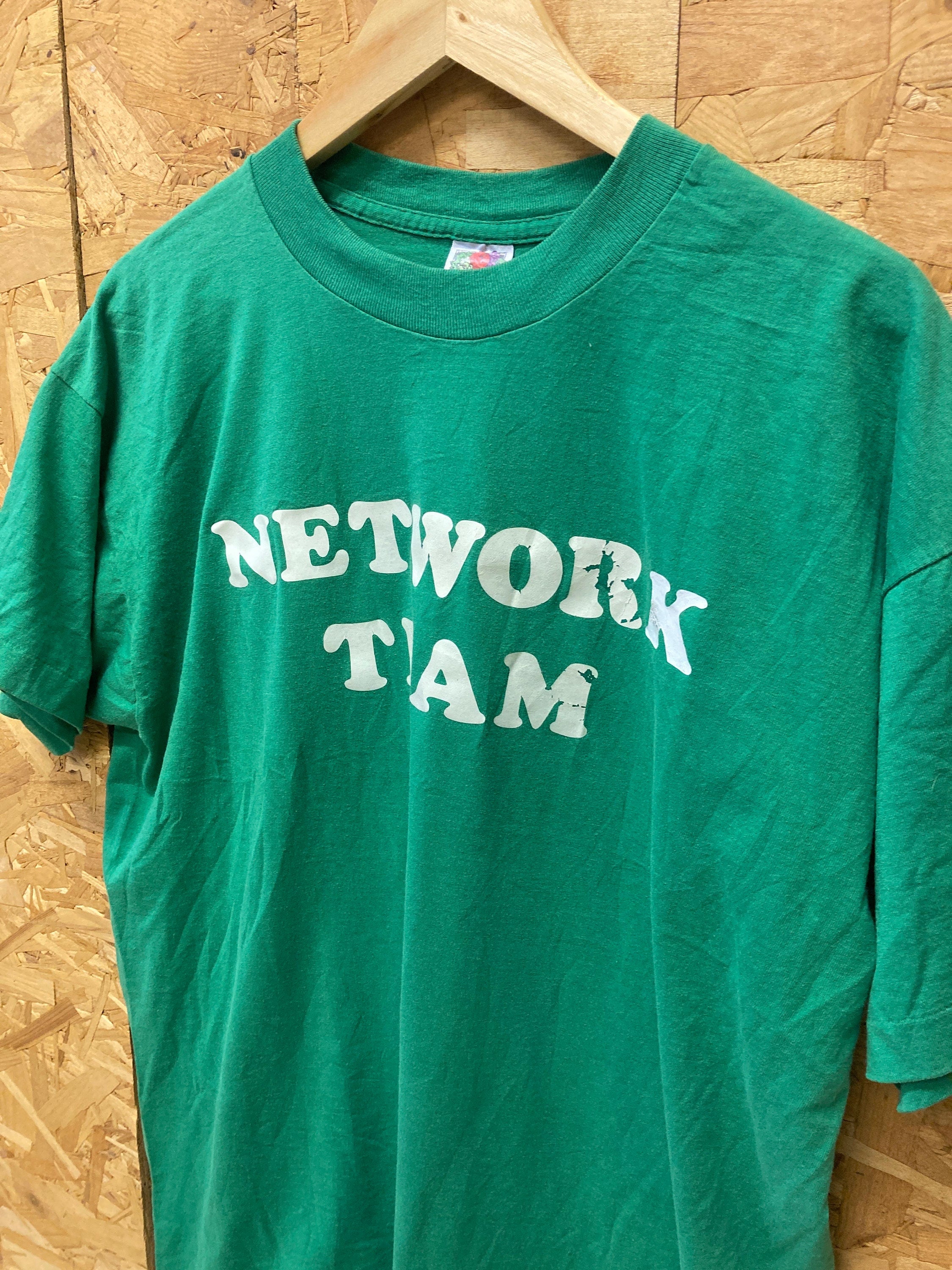 Vintage 90s John name badge Network Team souvenir USA single stitch t-shirt size XL