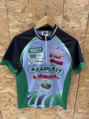 Vintage 3 Face Pinarello Racing Team Cycling Jersey Green Black Size M