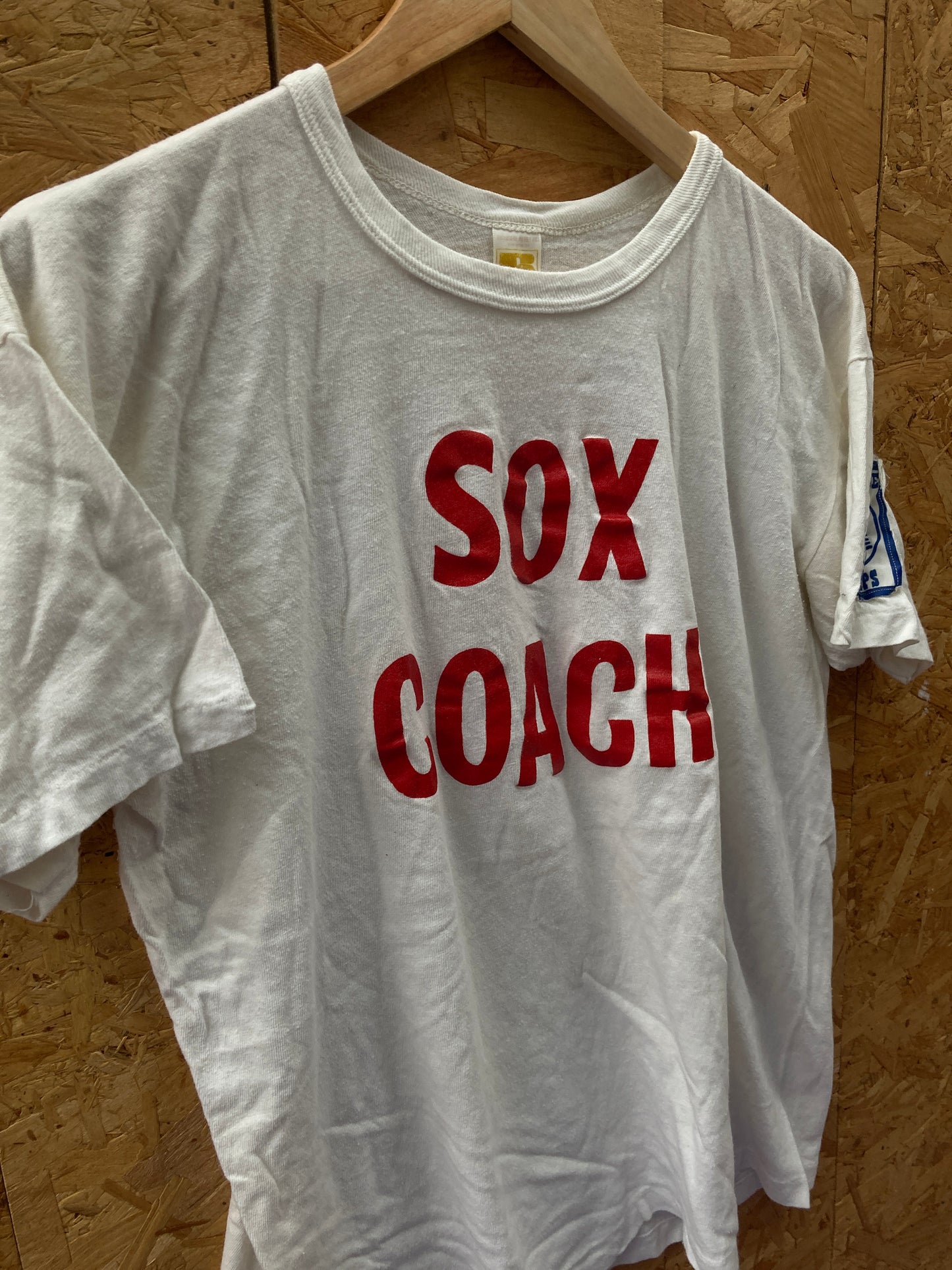 Vintage 70s Joy League Champs Sox Coach white single stitch  t-shirt size XL