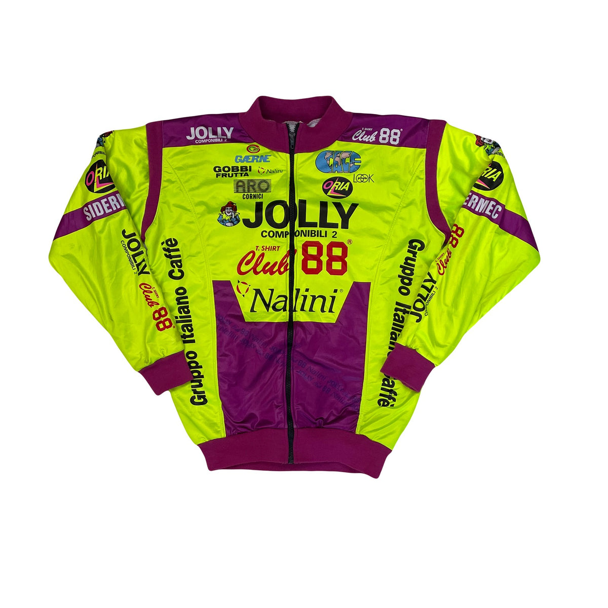 Vintage Nalini Jolly Club 88 Racing Jacket Neon Yellow L