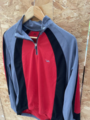 Crane Sport Men's L Red Black Grey Long Sleeve Cycling Jersey Shirt