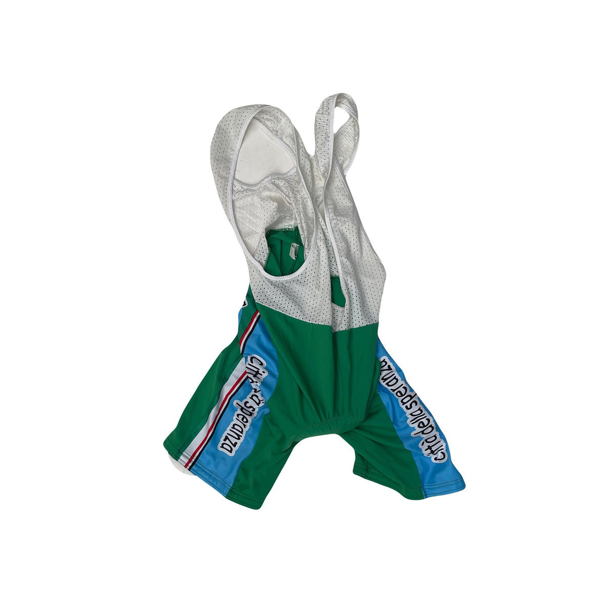 Vintage Mstina Cittadellasperanza Cycling Bib Shorts Green White Blue Size 7/XXL