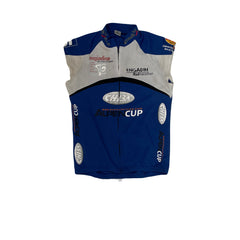 GIBBA Technical Wear Men's M Blue White Cycling Vest Engadin Radmarathon