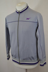 Vintage Y2K grey purple Asics tracksuit training zip track top size small