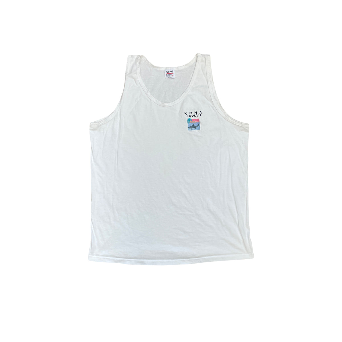 Vintage Kona Hawaii Tank Top XL White Single Stitch Sleeveless T-shirt