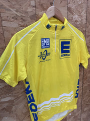 Vintage Santini Deutschland Tour 2007 Cycling Jersey Yellow Blue Size S