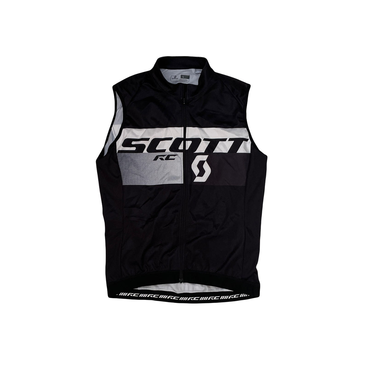 Scott RC Cycling Vest Men's Black White Size L Sleeveless Lightweight