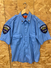 Vintage USA ladies Arizona Explorers police style sheriff badges and pins blue shirt by Dickies size