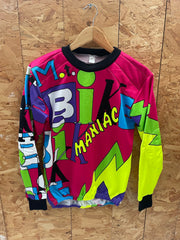 Vintage 90s Bike Maniac Graphic Long Sleeve T-Shirt Size M Pink