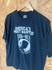 Vintage 90s MIA Pow missing in action prisoners of war memorial post 145 Douglasville USA black souv