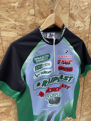 Vintage 3 Face Pinarello Racing Team Cycling Jersey Green Black Size M