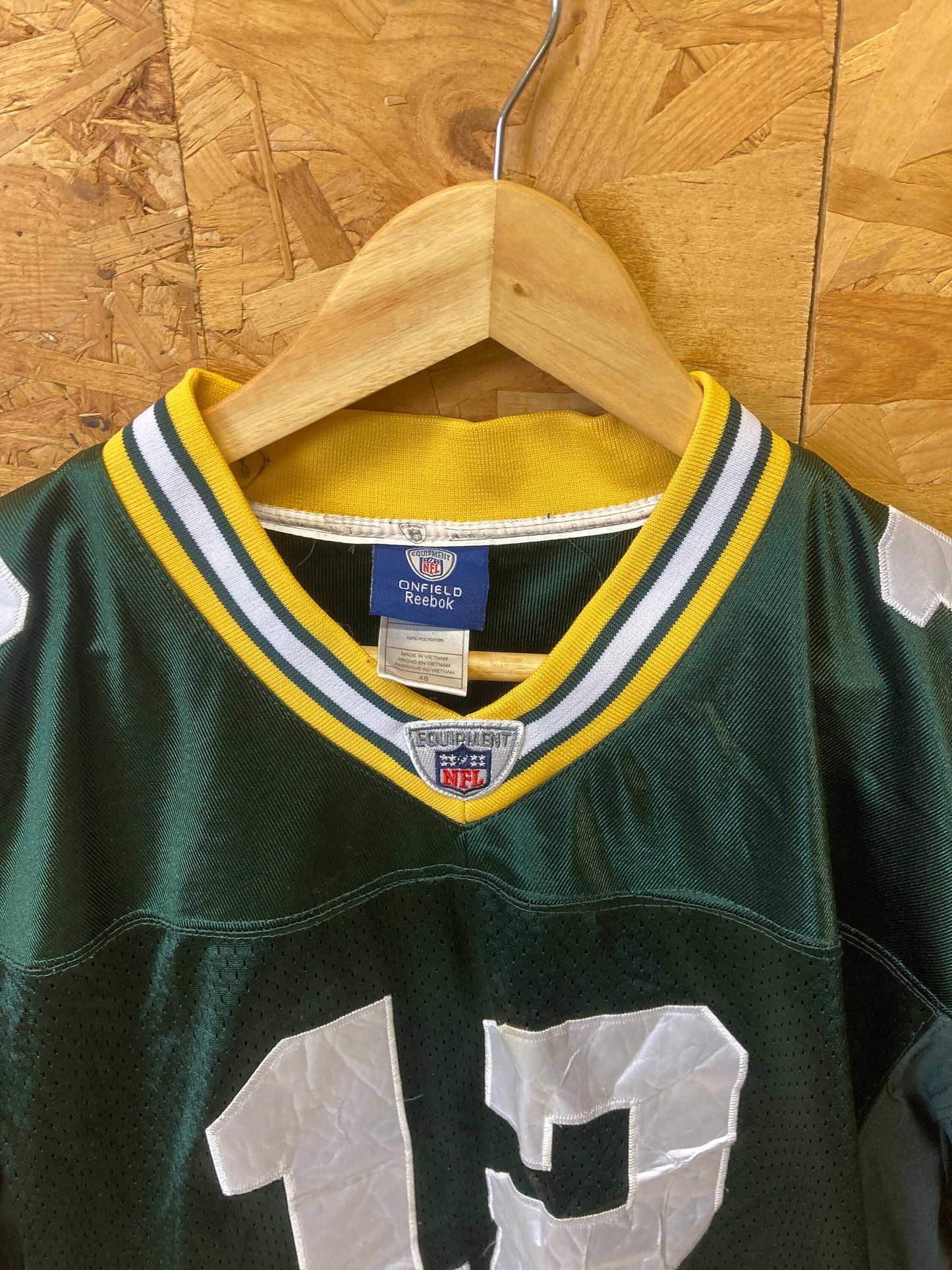 Vintage USA NFL Green Bay packers Aaron Rodgers 12 player jersey green yellow white size 48 by Reebo