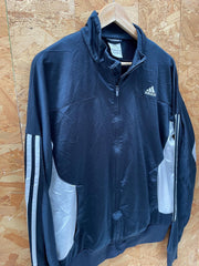 Vintage Y2K Adidas zip track top navy blue white size 36/38 medium