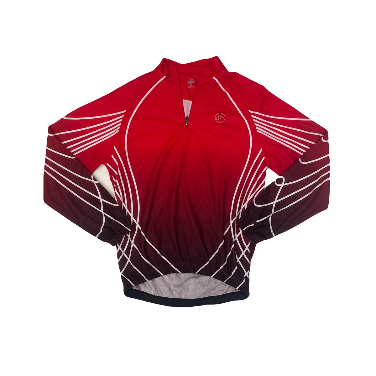 Crane Sport Men's Red Cycling Jersey Size M Long Sleeve Zip Up