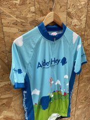 Max Velo Alder Hey Children's Charity Cycling Jersey Blue Kids' Size XL