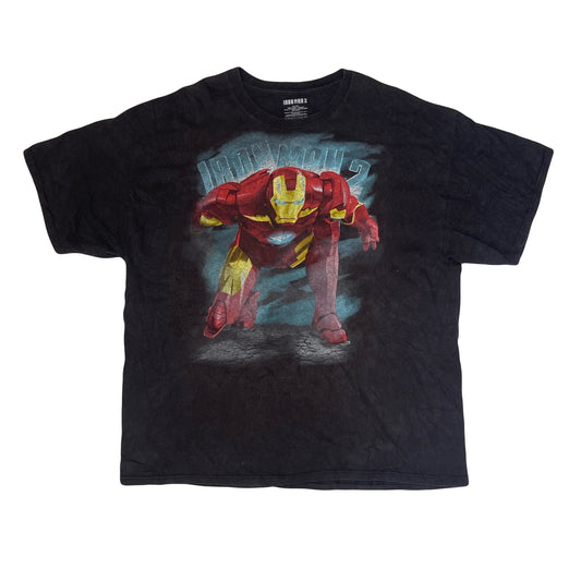 Vintage Y2K faded grungy Iron Man Marvel comic print souvenir t-shirt size XXL