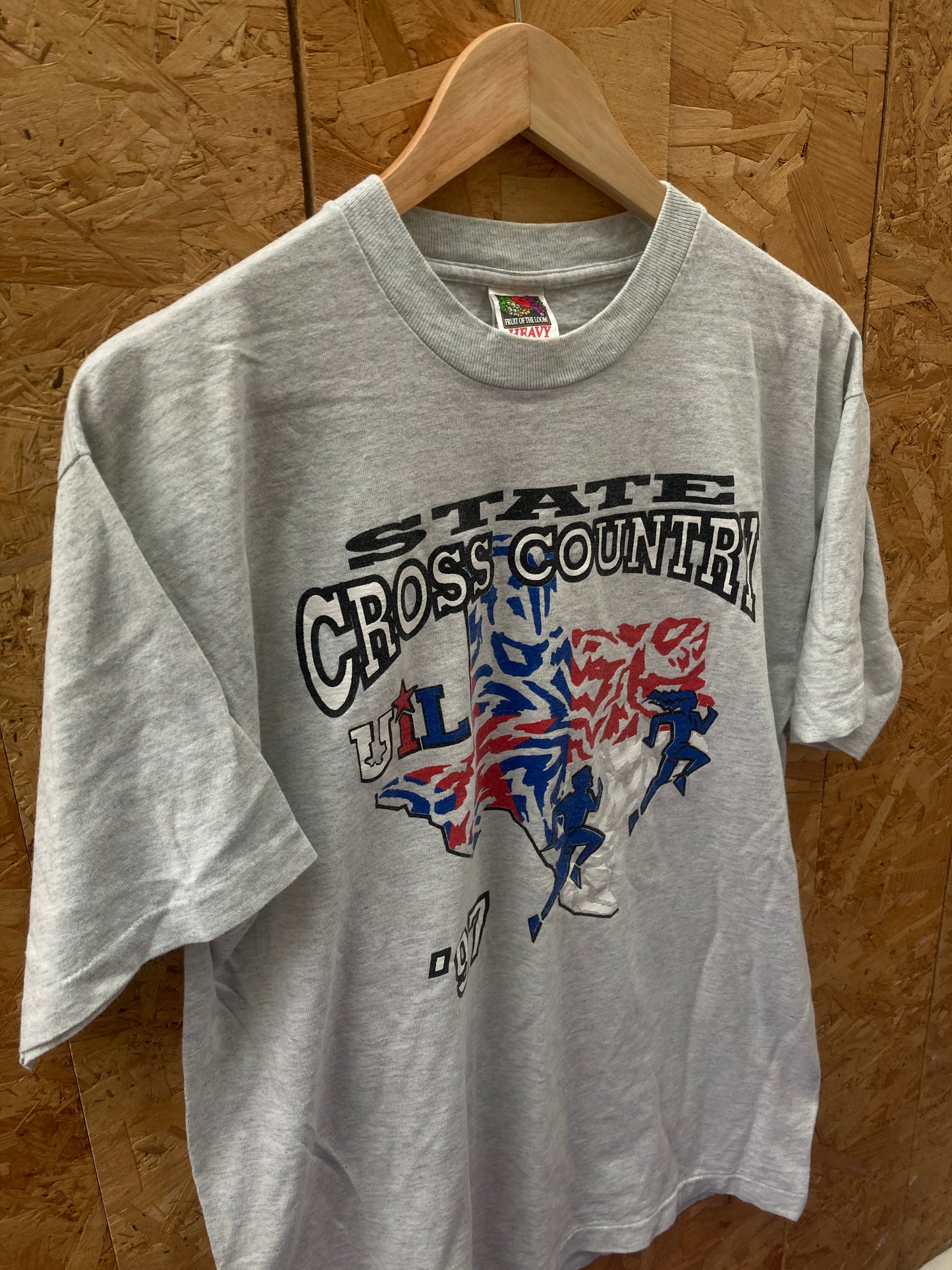 Vintage 97 State x Country Run souvenir single stitch grey T-shirt size large