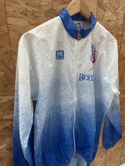 Santini La Bicicletta Cycling Jacket XL White Blue Lightweight Windbreaker Retro