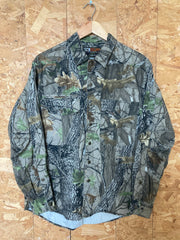 Vintage Y2K Hillman Realtree Mossy Oak style realistic camo beige green brown hunting shirt size lar