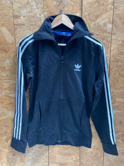 Vintage Adidas black 3 stripes zip top track jacket size small