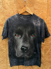 Vintage 90s grungy charcoal tie-dye Labrador dog souvenir t-shirt size small