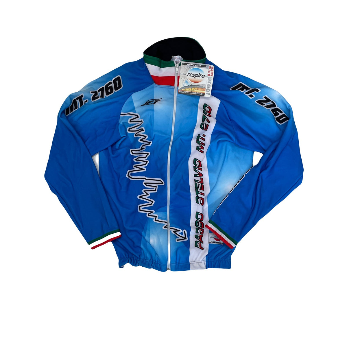 JET Sportswear Cycling Jacket Blue White Red Italian Flag Size S