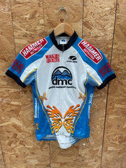 Voler Womens Small Blue White Cycling Jersey Short Sleeve Hammer Nutrition DMC