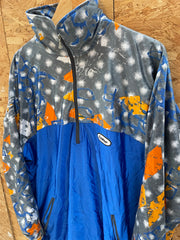 Vintage Loffler Sport Pullover Cycle Jacket Men's XL Blue Gray Abstract Print