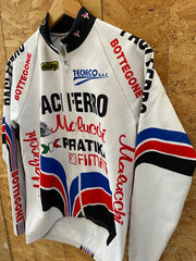 Vintage Aleggi Paci Ferro Cycling Jersey Jacket White Red Blue Black Size 3
