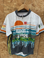 Primal Men's XXL White "Bike the Drive" Cycling Jersey 2014 MB Financial Bank