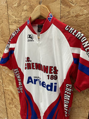Giordana Cycling Jersey Men's L Red White Blue Cremonese Arvedi Sportswear