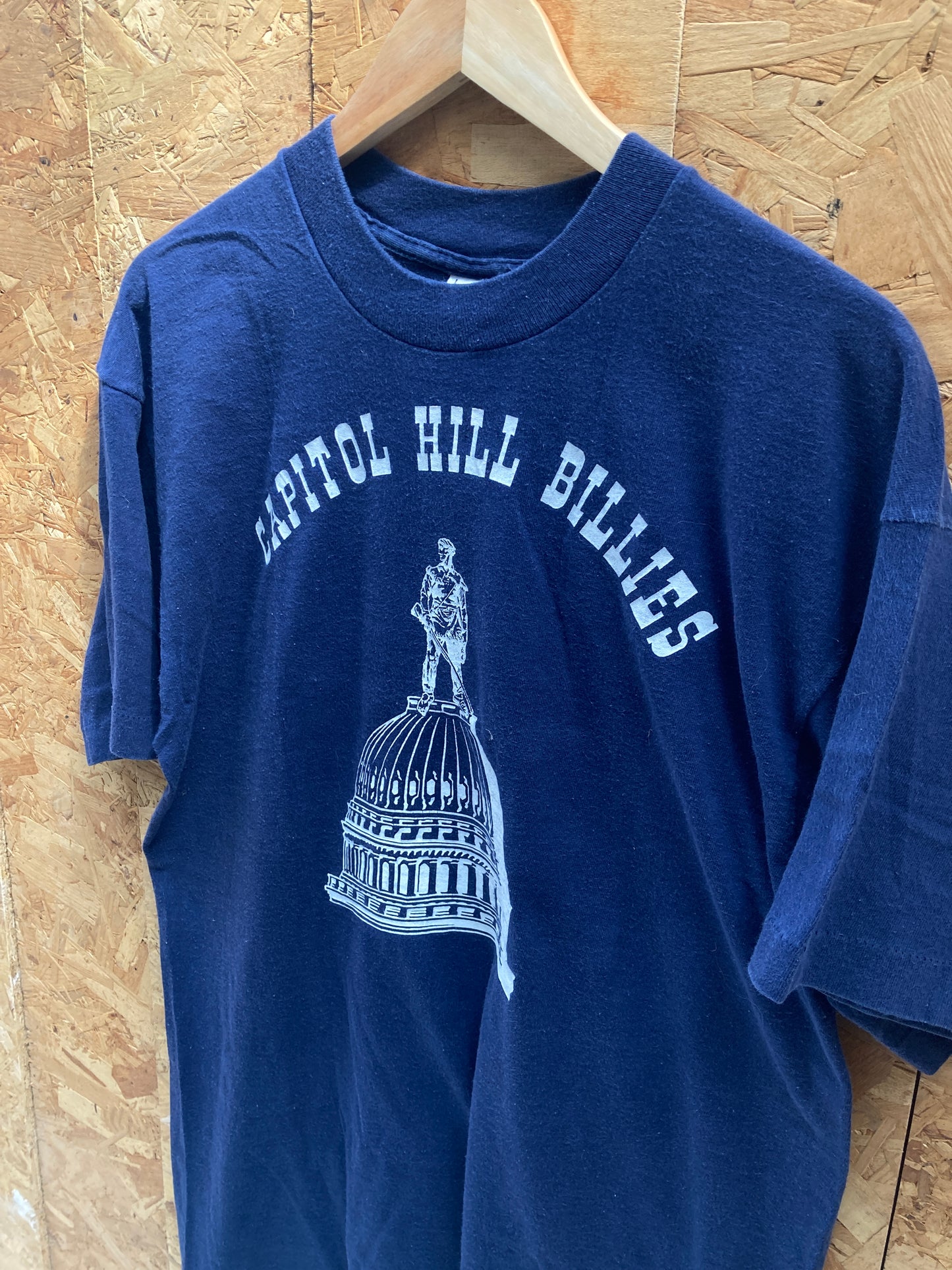 Vintage 90s Capitol Hill Billies blues jazz band navy blue t-shirt size large