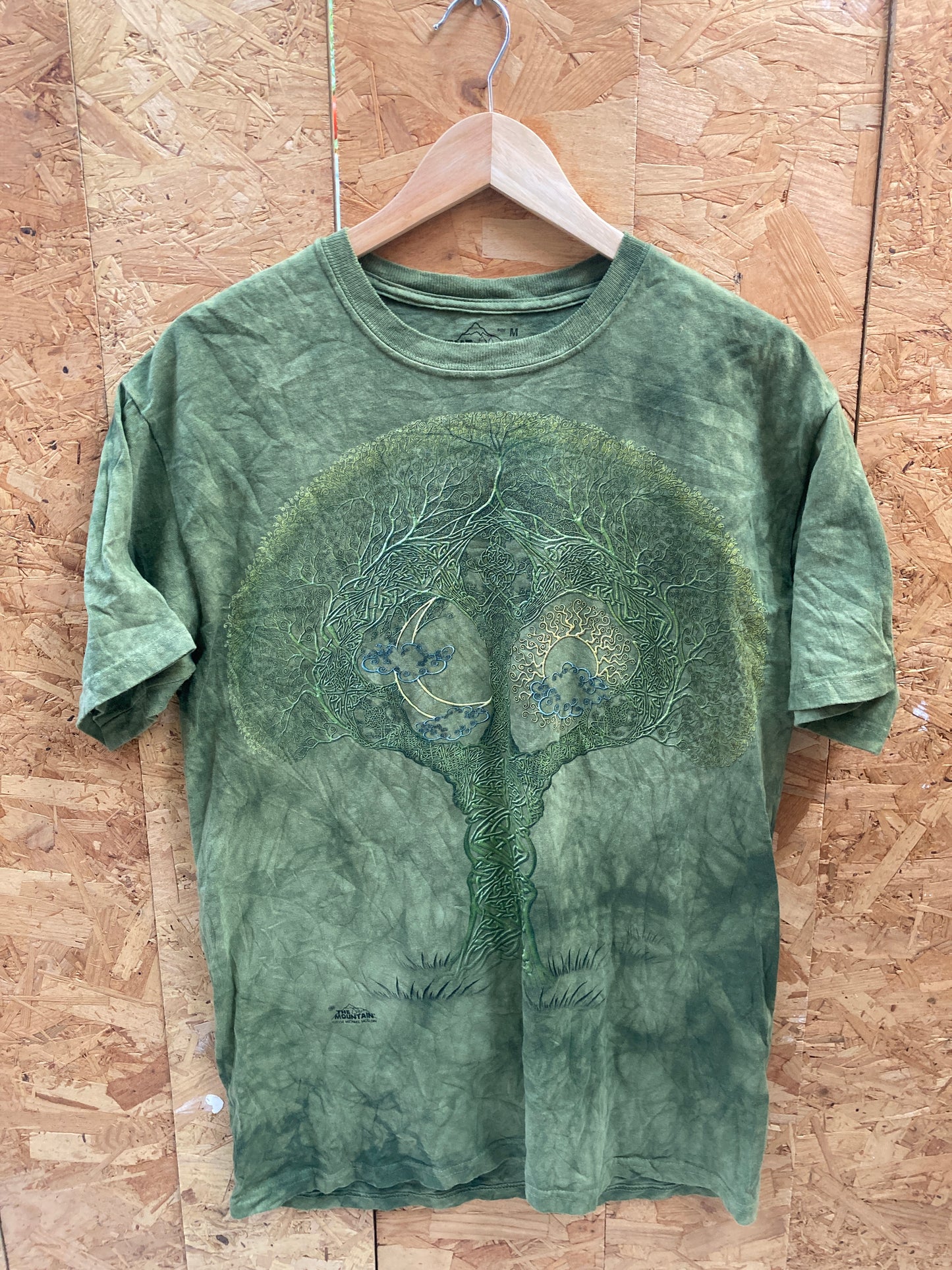 Vintage 90s The Mountain USA grungy green wisdom tree tie dye t-shirt size M