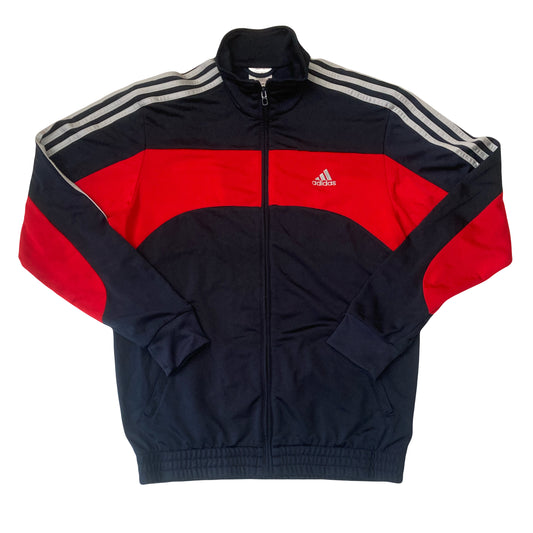 Vintage Y2K navy blue red grey stripes track zip jacket size medium by Adidas