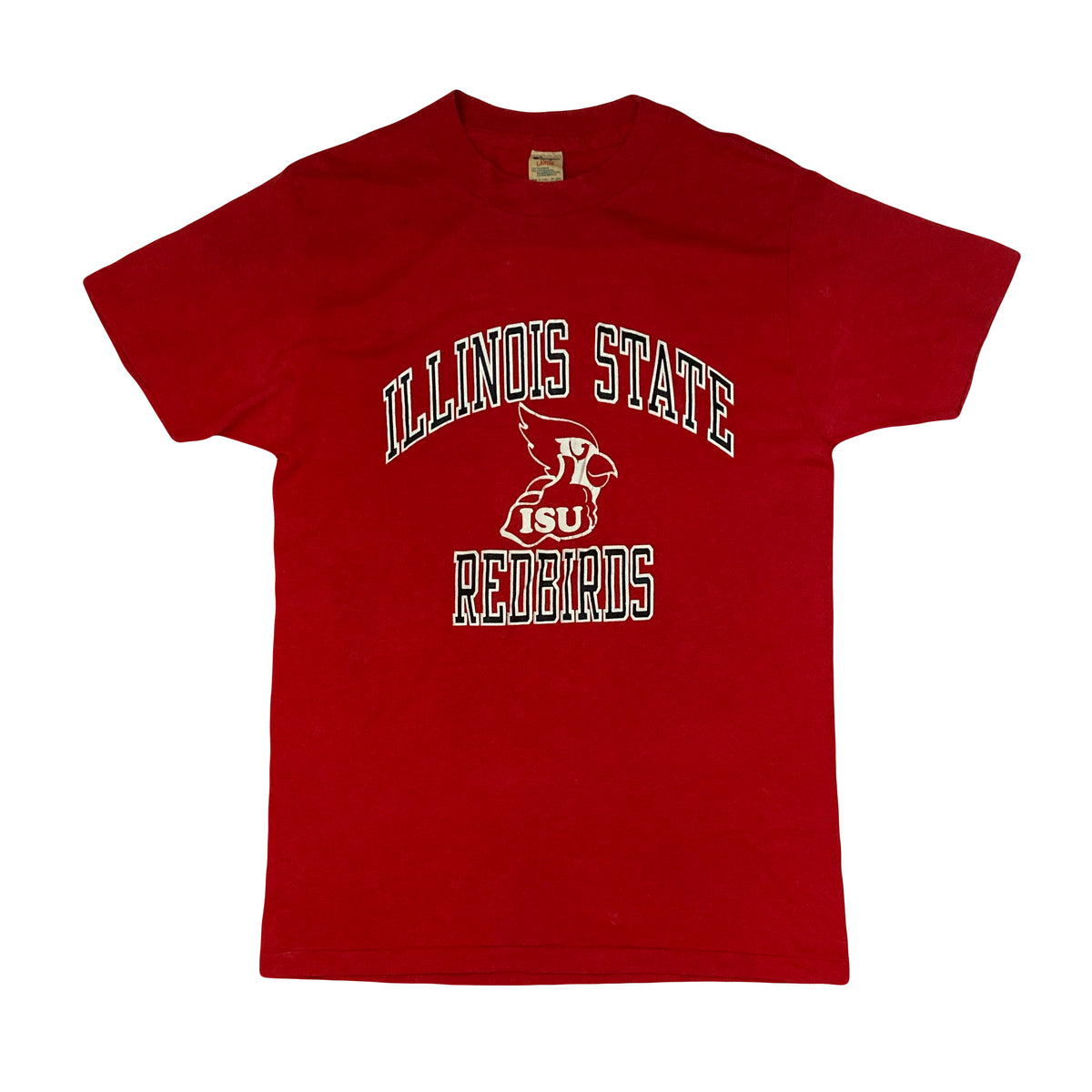 Vintage 80s Illinois State Redbirds single stitch red t-shirt size large