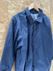 Vintage 90s Navy Blue Nylon Snap Front USA Coach Jacket XL