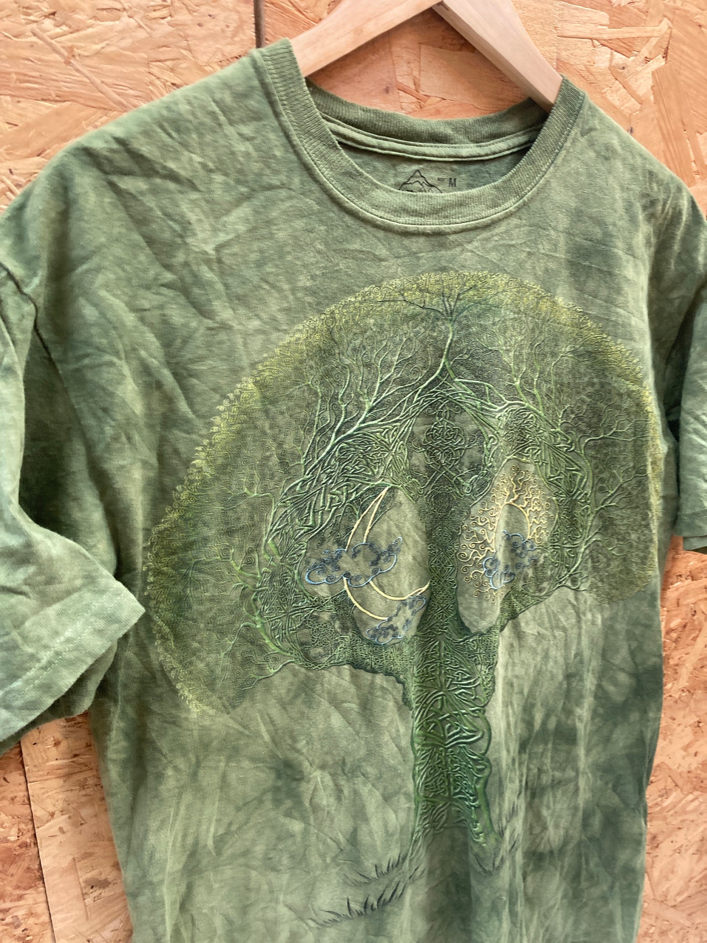 Vintage 90s The Mountain USA grungy green wisdom tree tie dye t-shirt size M