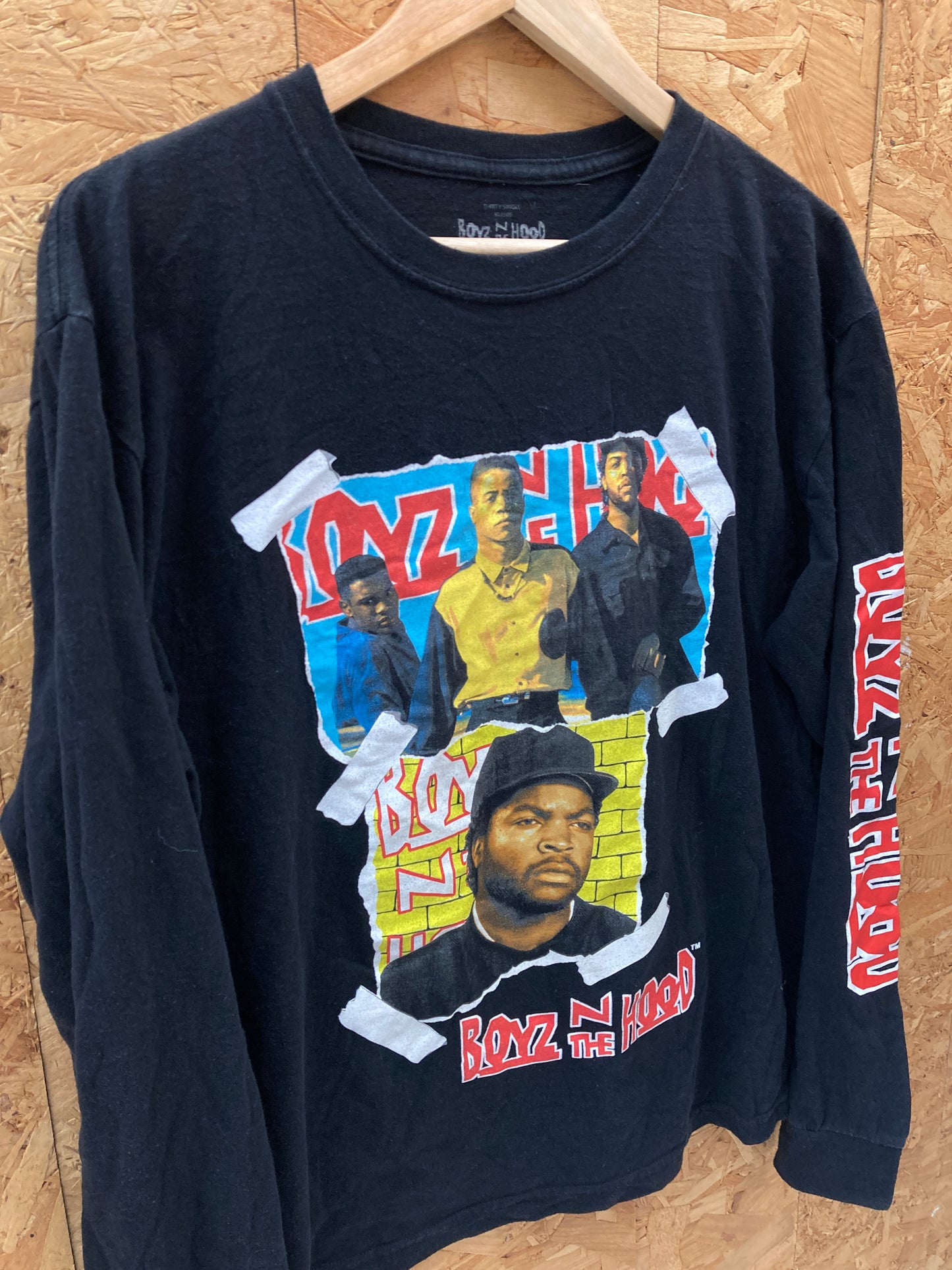 Vintage long sleeve Boyz In The Hood black hip hop t-shirt size large