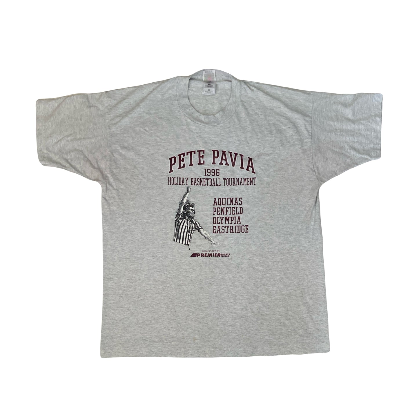 Vintage 90s Pete Pavia grey single stitch t-shirt size XL by Fruit of the loom