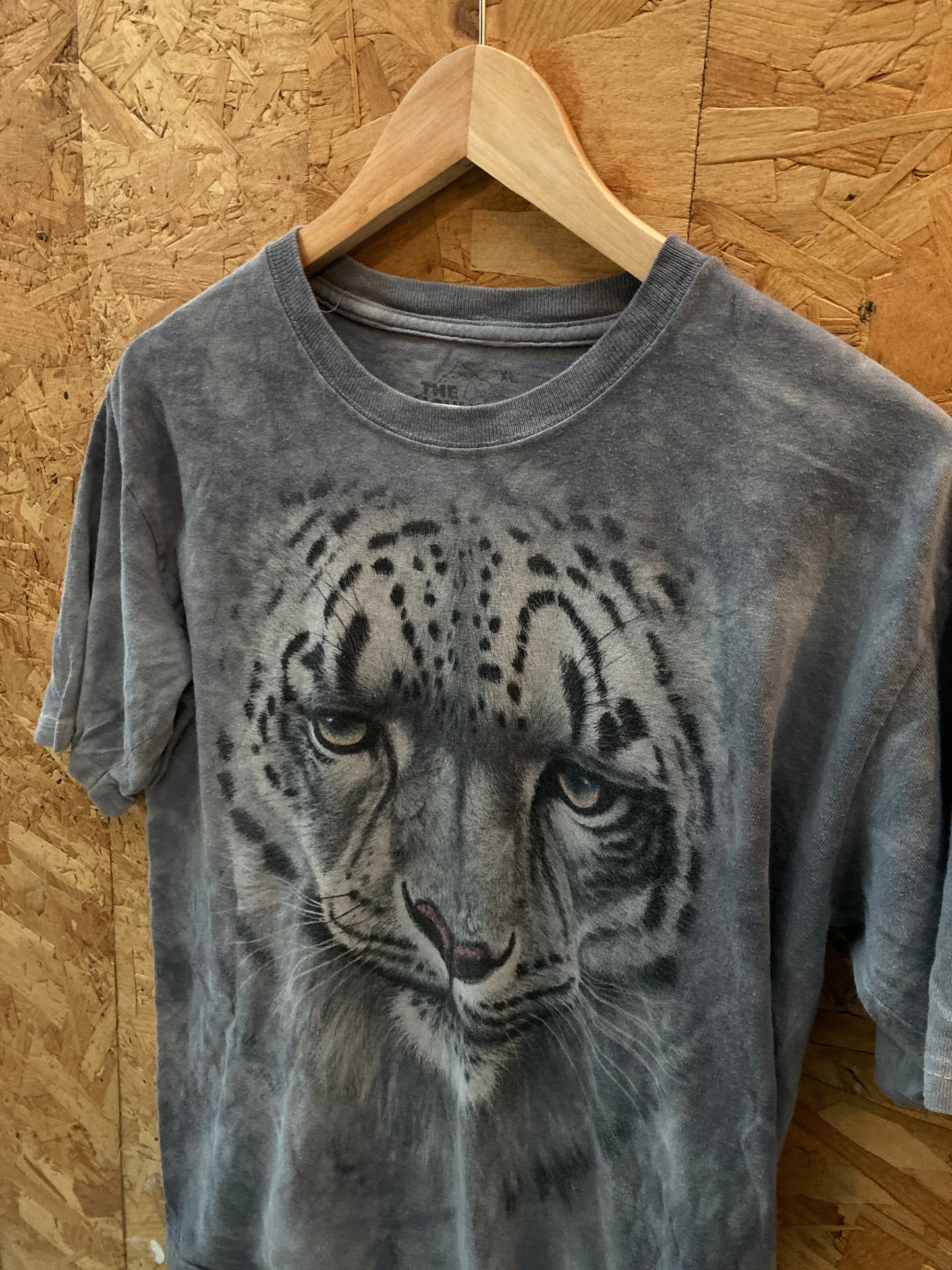 Vintage 90s grey tie dye white snow tiger The Mountain t-shirt size youth XL