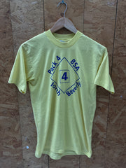 Vintage 90s yellow North Beverly quirky promo single stitch t-shirt size medium