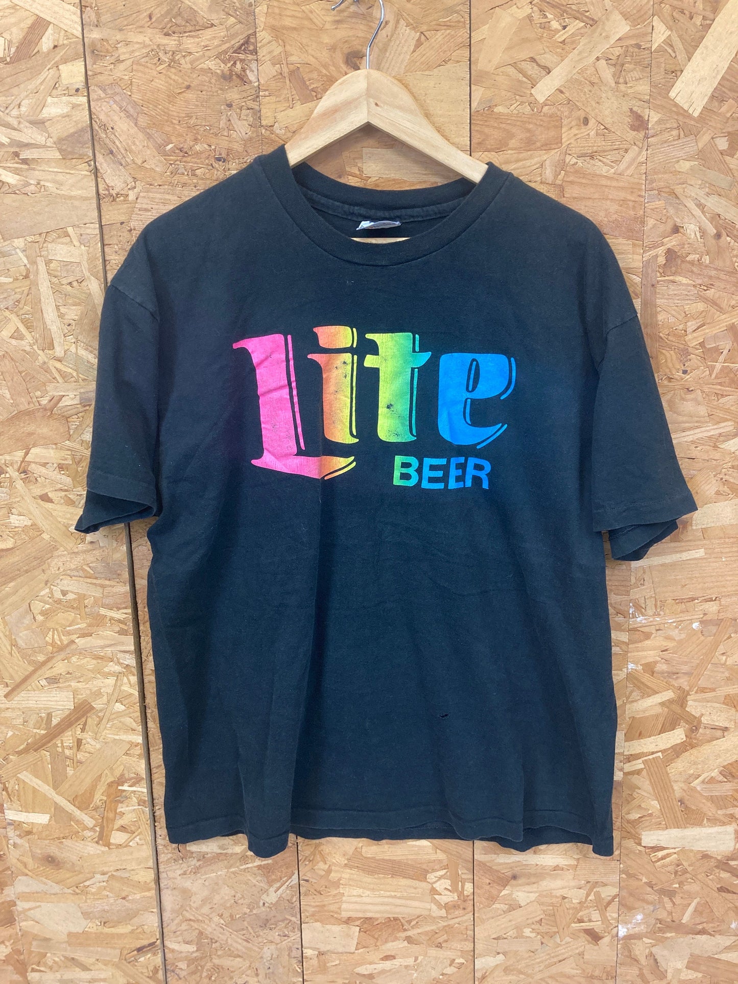 Vintage 90s Lite beer USA souvenir black t shirt size XL by Hanes