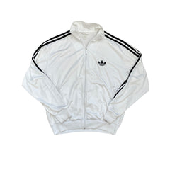 Adidas Track Jacket White Black Trefoil Logo Full Zip Retro Mens XL