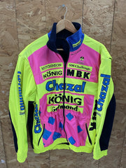 Vintage Giessegi Cycling Jacket Men's L Neon Yellow Pink Chazal MBK