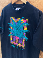 Vintage 90s Florida Seaworld Jana artwork graphic souvenir black t-shirt size XL