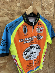 Vintage SI2 Cycling Jersey Men's S Orange Blue Yellow Short Sleeve Bike Shirt