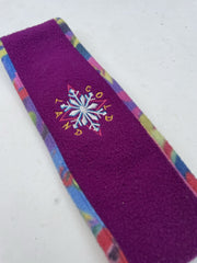 Vintage Purple Fleece Snowflake Ear Warmer Headband Winter Ski Snow