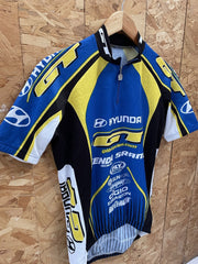 GT Bicycles Hyundai Kenda SRAM Cycling Jersey Short Sleeve Blue Yellow Black M