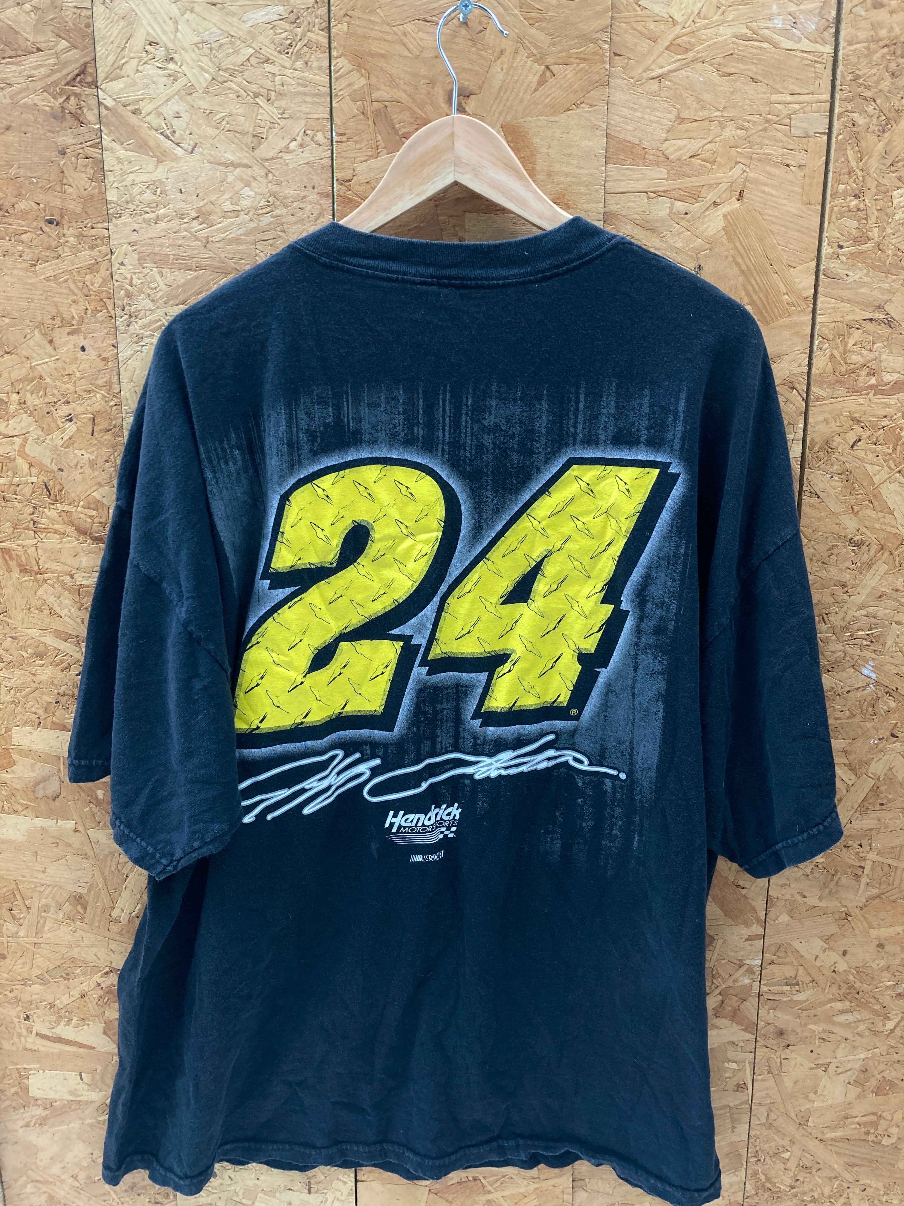 Vintage Y2K Jeff Gordon Chevy Impala NASCAR double print black t-shirt size XXXL